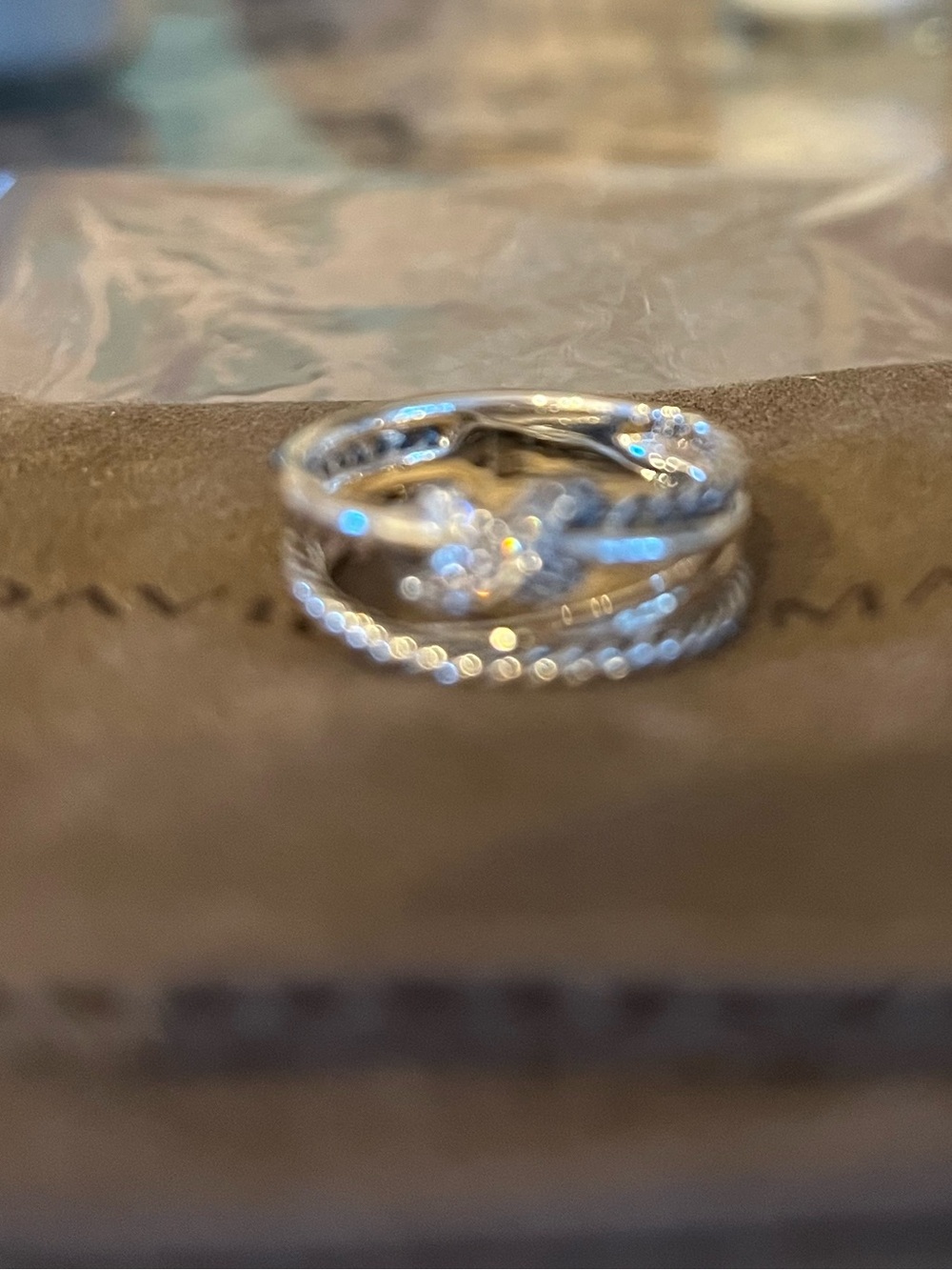 🎀DAVID YURMAN🎀 X Crossover Band w/Diamonds! NWT! Size 6!